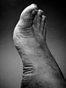 foot in black and white