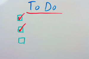 Todo list: Whiteboard with partially completed 