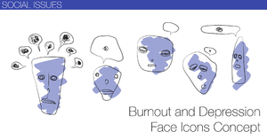 Depression And Burnout Faces: It would be great if you drop me a line if you used this Illustration. - You are looking for an personalized illustration, icons, pattern, etc.? Please visit http://badk.at and write me. Thank you!