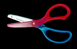 scissors3: variety of old and used scissors - children's  safety scissors