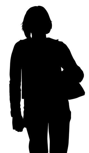 Girl with a bag silhouette