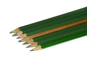 Difference: Brown pencil among green ones