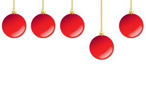 5 Red Baubles