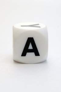 Dice with letter A