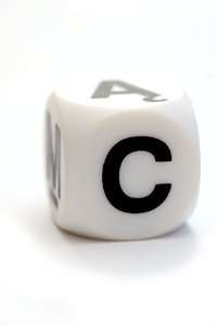 Dice with letter C