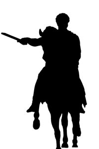 Silhouette of warrior: Roman stylization of figure polish commander Jozef Poniatowski