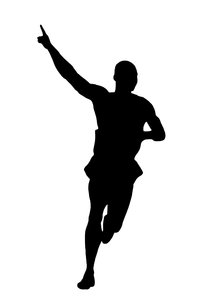 Winning - final of the run com: Silhouette of the runner