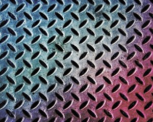 Grunge Metal Plate 2: Diamond textured metal plate with a colour twist.