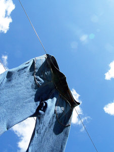 Jeans rule! 2: denim jeans drying in the sun