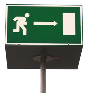 Emergency road sign: Escape! Run for your life! If you use this, please let me know.