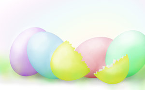 Happy Easter!: Colorful Easter eggs illustration