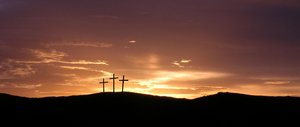 Easter Sunset: Sunset over three crosses