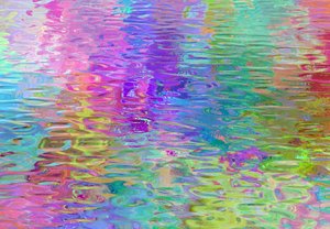 Water Reflections 1: Rainbow colours reflected in water. Makes a fabulous background, texture, fill, etc.