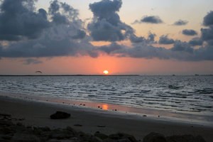 Sunrise Galveston Bay 6-11-05: Right on time