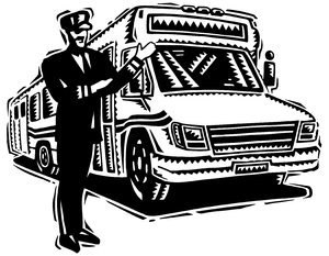 Bus: Hand drawn illustration of a bus and driver.Please visit my stockxpert gallery:http://www.stockxpert.com ..