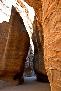 Siq 1: Different prospective of Siq in Petra (Jordan)