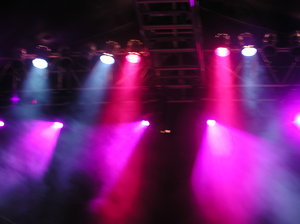 Stage lighting 1: Stage lighting at a public concert of acid jazz