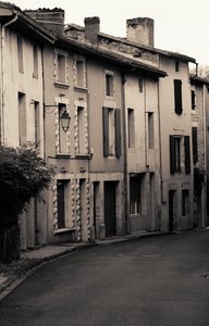 La Rue: the old town of Vertueil and just some of the wonderful character filled houses. Converted to sepia also available in colour.