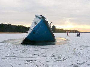 Frozen wreck