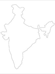 India outline map: outline map of India