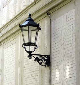 old wrought-iron street lamp