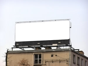 Billboard: A billboard. Empty.