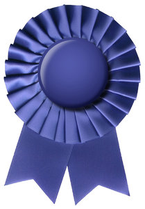 Blue Ribbon: A ribbon with a blue button.