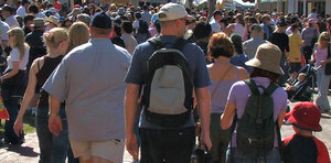 follow the crowd: crowds of people at Spring fair
