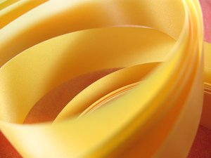 yellow ribbon texture: coiled ribbon close-up