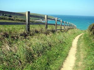The Path to Crantock: The coastal path to Crantock Beach from West Pentire, Newquay, Cornwall
