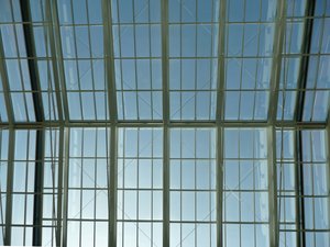 Glass Roof: Glass roof in an atrium.