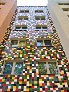 colourful squared facade