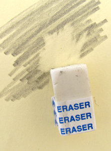eraser 3: a rubber, eraser, removing pencil marks