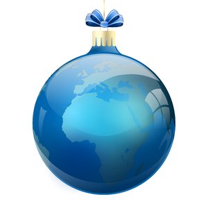 Christmas Elements - Bauble 2: Christmas planet-bauble on the white background