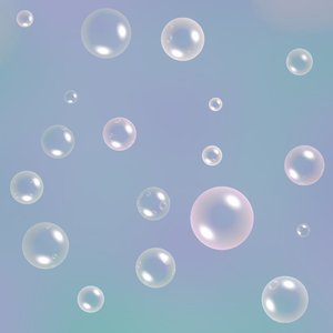 Bubble Background 4: A background of white bubbles against a blue, aqua and grey gradient background.