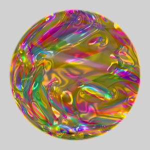 Colourful Metallic Ball 6: A multi-coloured metallic ball, which could be used as a Christmas bauble, a crystal ball, or in fills and fantasy backgrounds. Also makes a great texture.