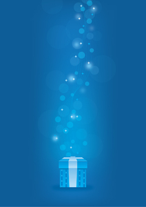 Blue gift box illustration