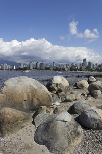 Vancouver shoreline: Rocky shoreline in Vancouver, Canada.