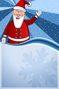 Christmas Poster 01: Christmas blue Poster with Santa Claus