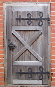 Wooden door: A wooden door of a castle