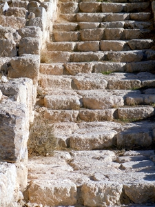 Stone Stairs: Stone Stairs leading to the ruins of Machaerus (Makawir) in Jordan where legend has it Salome presented King Herod with the head of John the Baptist.