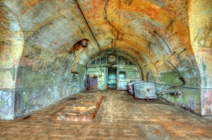 Old fortress kitchen - HDR: Old fortress kitchen strongly coloured and tonemapped.