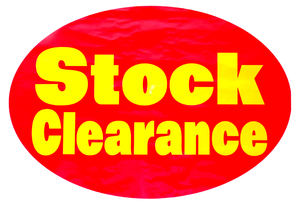 stock out: stock clearance sale sign