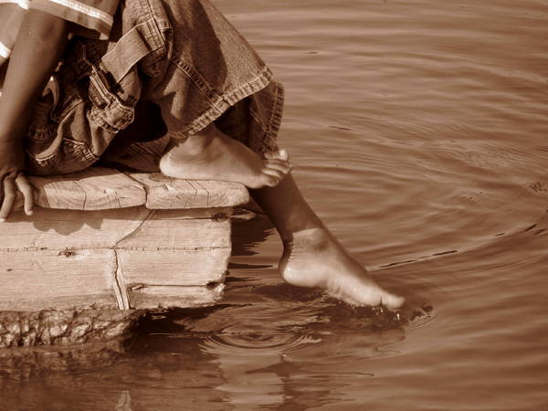 Foot in water